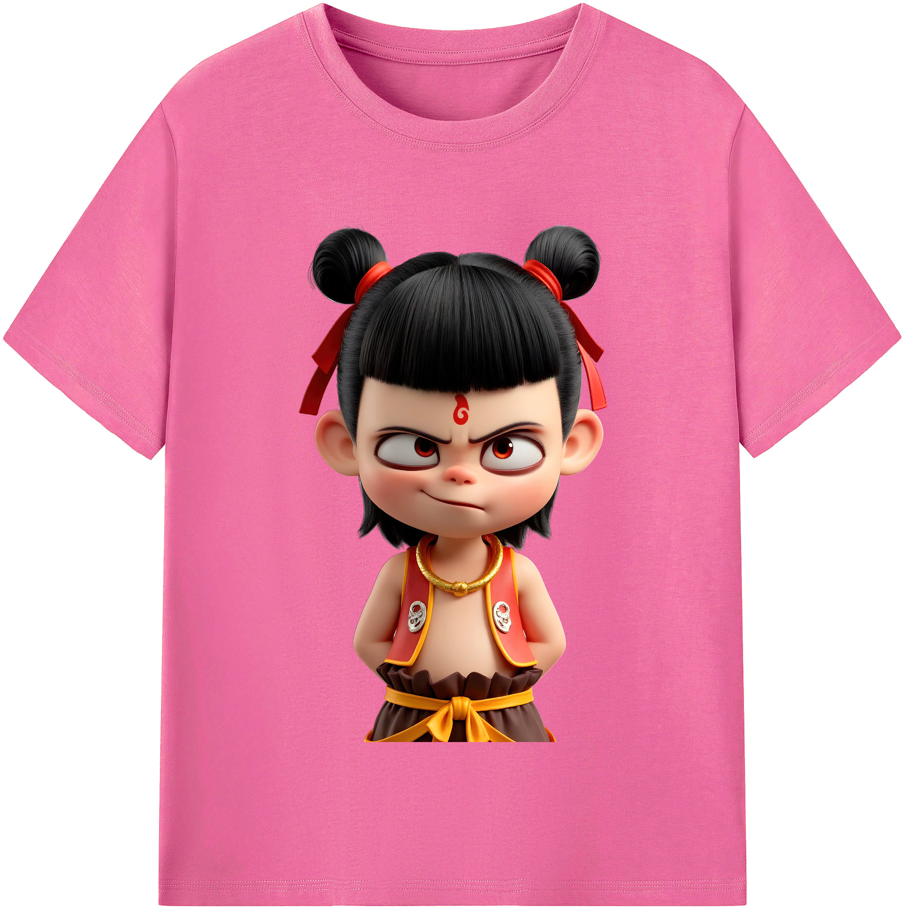 （画像用） Ne Zha 2 ナタ 魔童の大暴れ レディースカジュアルプリントTシャツ（綿100％）